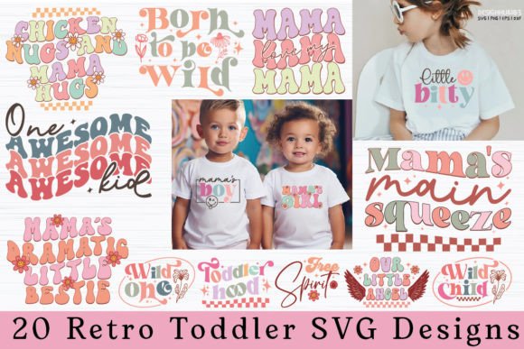 Retro Toddler Funny Kids SVG Bundle Grafik Plotterdateien Von DesignHub103