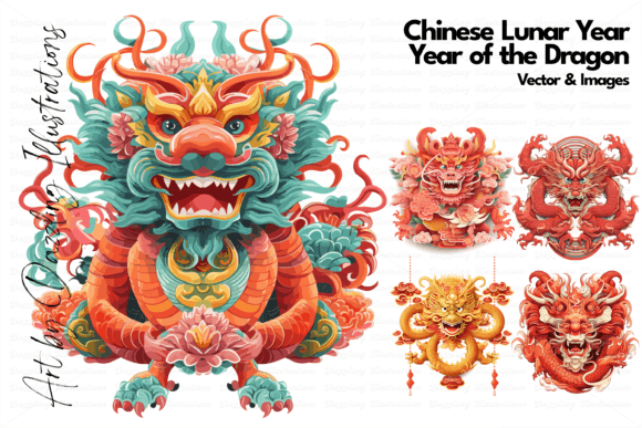 Year of the Dragon | Chinese Lunar Year Graphic 3D SVG By Dazzling Illustrations