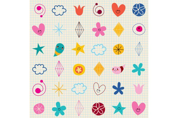 Cute Characters Note Book Paper Pattern Illustration Modèles de Papier Par Alias Ching