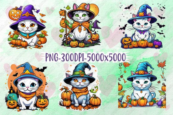 Cute Halloween Cat Grafika Ilustracje do Druku Przez SR Design