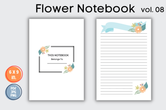 Flower Notebook Journal Vol. 08 Graphic KDP Interiors By KDP Craft Studio