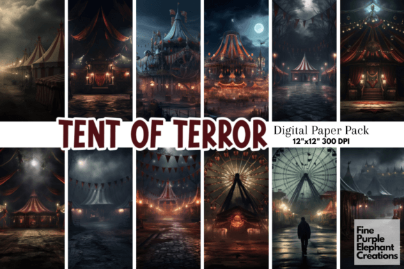 Scary Circus | Halloween Horror Carnival Graphic Backgrounds By finepurpleelephant