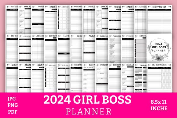 2024 Girl Planner-KDP Interiors Graphic Grafik KDP-Interieurs Von cmt.rubelrana