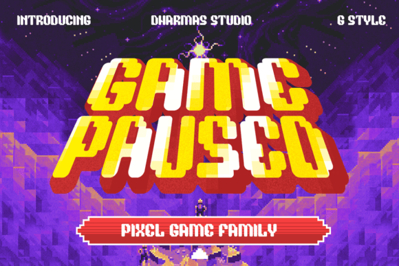 Game Paused Display Font By Dharmas Studio