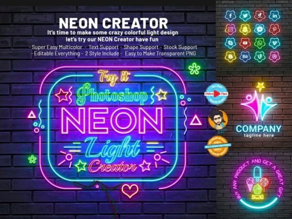 Neon Effect Creator Graphic Layer Styles By mristudio