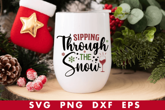 Sipping Through the Snow Svg Graphic Crafts By CraftSVG