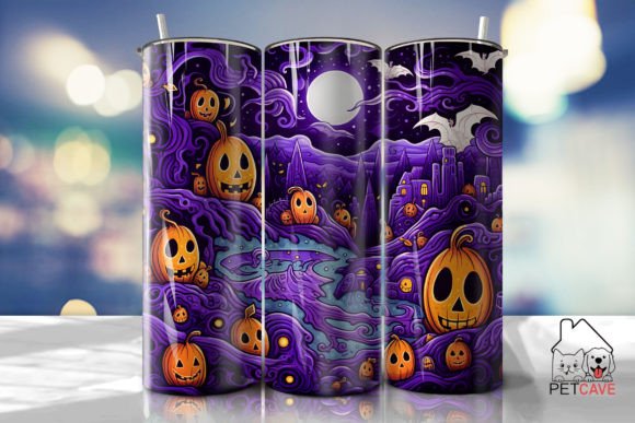 Colorful Halloween Ghosts Tumbler Wrap 1 Gráfico Plantillas de Impresión Por Pet Cave