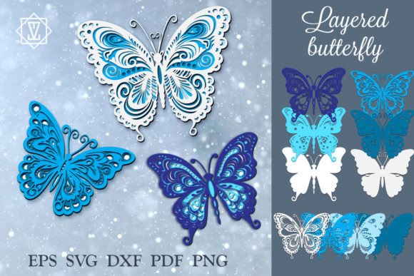 Multilayer Butterflies.Cricut File.Craft Graphic Crafts By Светлана Зиновьева