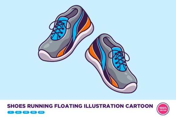 Shoes Running Floating Illustration Graphic Objects By catalyststuff