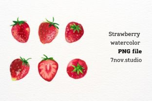 Strawberry Watercolor Illustration Illustrations Imprimables Par 7nov.studio 2