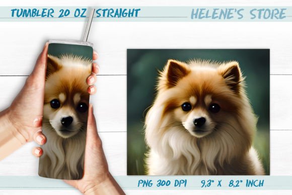 Vintage Pomeranian Dog Tumbler Wrap PNG Graphic Crafts By Helene's store