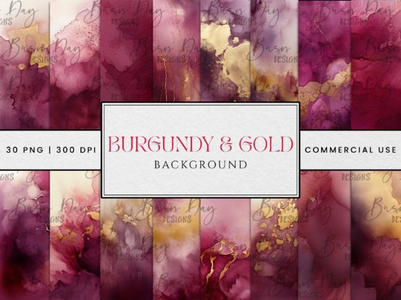 Burgundy and Gold Background Clipart Graphic Backgrounds By busydaydesign