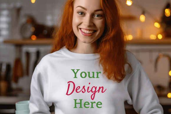 Christmas Mockup - White Sweatshirt Graphic Product Mockups By Lara' s Designs