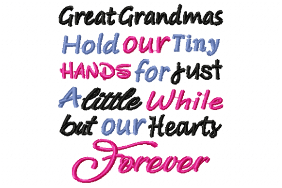 Great Grandmas Grandparents Embroidery Design By Reading Pillows Designs