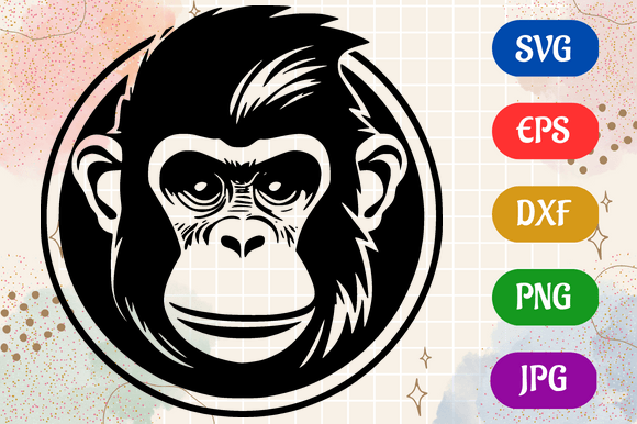 Monkey | Silhouette SVG EPS DXF Vector Afbeelding AI Illustraties Door Creative Oasis