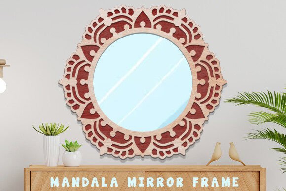 Laser Cut Mandala Mirror Frame Svg Graphic 3D SVG By Cutting Edge