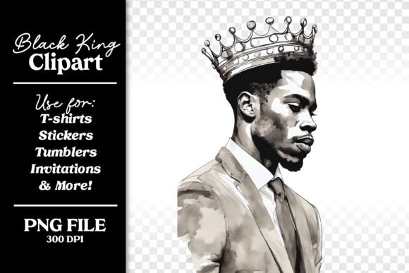 Black King PNG Clipart Afbeelding Afdrukbare Illustraties Door Lisa Smith