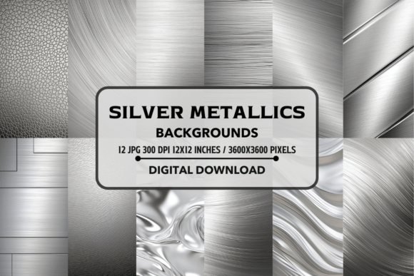 Silver Metallic Texture Backgrounds Graphic AI Graphics By Marshall Designs