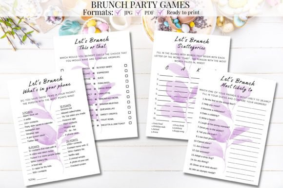 Brunch Party Games Grafik Produktmodelle (Mockups) Von kkdigitalprints