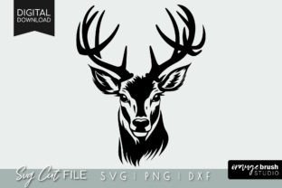 Deer Head SVG for Cricut, Deer Hunting Graphic Illustrations By Orange Brush Studio 1