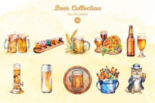 Watercolor Beer Sublimation Clipart Set Graphic Crafts By Pom Prompt 2