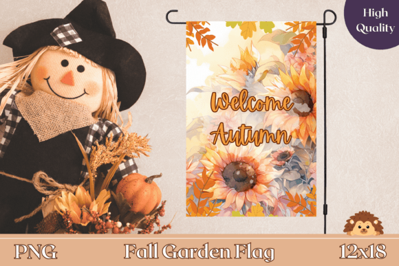 Watercolor Sunflowers Garden Flag Design Graphic AI Graphics By Ailirel Design