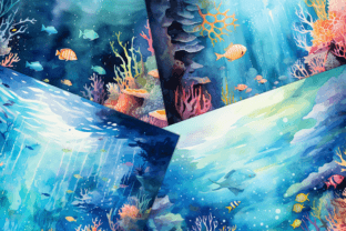 Watercolor Underwater Fantasy Background Graphic AI Graphics By Pamilah 1
