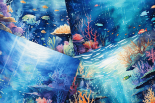 Watercolor Underwater Fantasy Background Graphic AI Graphics By Pamilah 2
