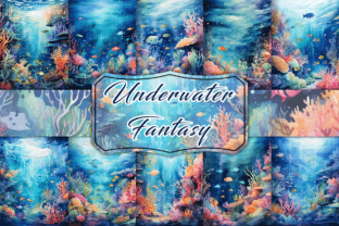 Watercolor Underwater Fantasy Background Graphic AI Graphics By Pamilah 3