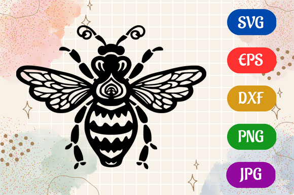 Bee | Black SVG Vector Silhouette 2D Graphic AI Illustrations By Creative Oasis