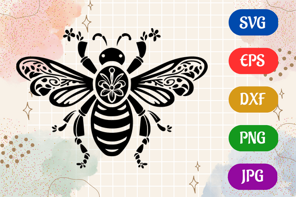 Bee | Silhouette Vector SVG EPS DXF PNG Gráfico Ilustraciones IA Por Creative Oasis
