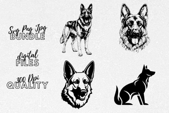 German Shepherd SVG - Dog Breed Clipart Graphic Crafts By Younique Aartwork