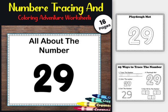No-Prep Number 29 Tracing and Activities Graphic PreK By TheStudyKits