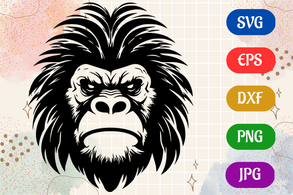 Gorilla | Silhouette SVG EPS DXF Vector Graphic AI Illustrations By Creative Oasis