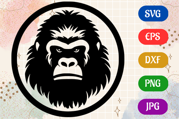 Gorilla | Silhouette Vector SVG EPS DXF Graphic AI Illustrations By Creative Oasis