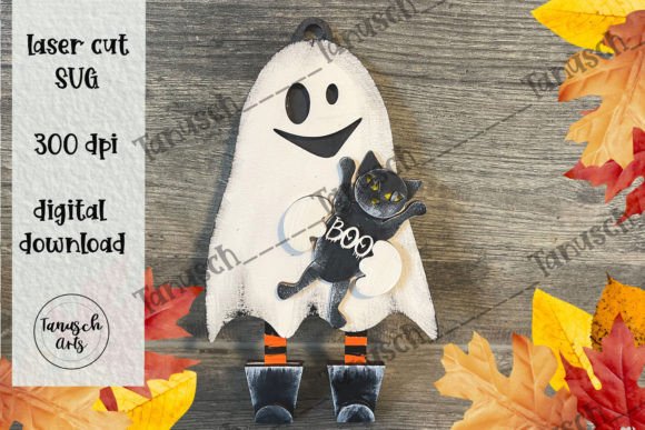 Halloween Cute Ghost Laser SVG Graphic 3D SVG By TanuschArts