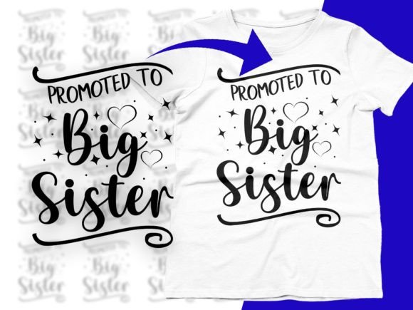 Promoted to Big Sister Baby Announcement Gráfico Designs de Camisetas Por CraftDesigns