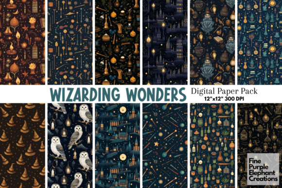 Wizard School | Magic Witch Potion Brew Graphic Patterns By finepurpleelephant
