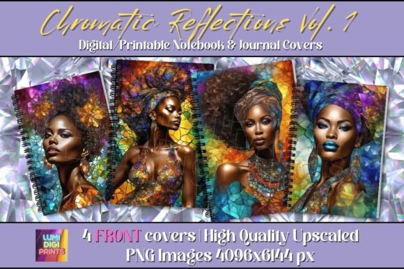 Black Women Notebook/Journal Covers PNG Graphic Crafts By LumiDigiPrints