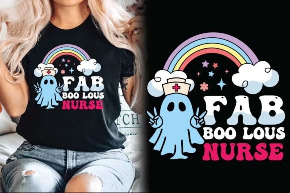 Fab Boo Lous Nurse Halloween Svg Design Graphic T-shirt Designs By almamun2248