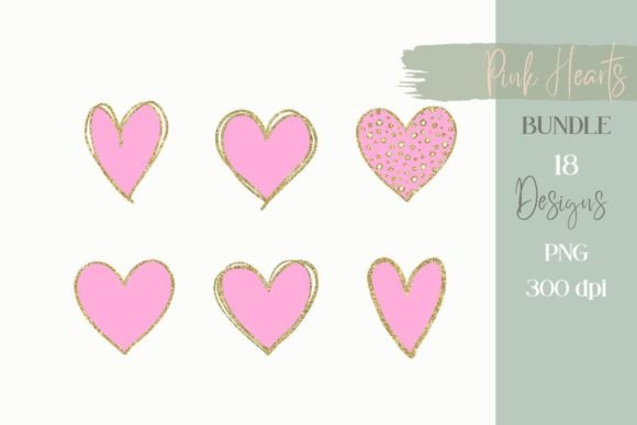 Pink Hearts Bundle Graphic Crafts By Pixel Daisy