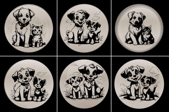 Craft-Cat Dog Silhouette Grafica Creazioni Di T-Shirt Design Bundle
