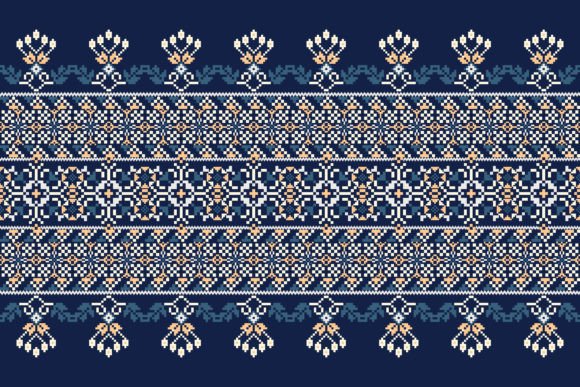 Floral Cross Stitch Pattern Grafik Papier-Muster Von anchalee.thaweeboon