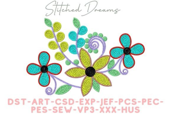Flowers Love the Sun Clothing Embroidery Design By Stitched Dreams