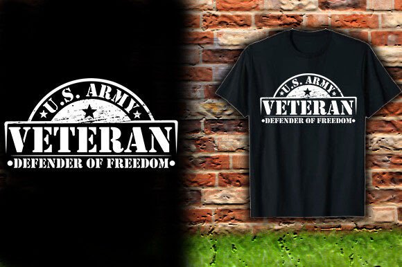 U.S ARMY VETERAN DEFENDER of FREEDOM TSH Graphic T-shirt Designs By bnbarai20