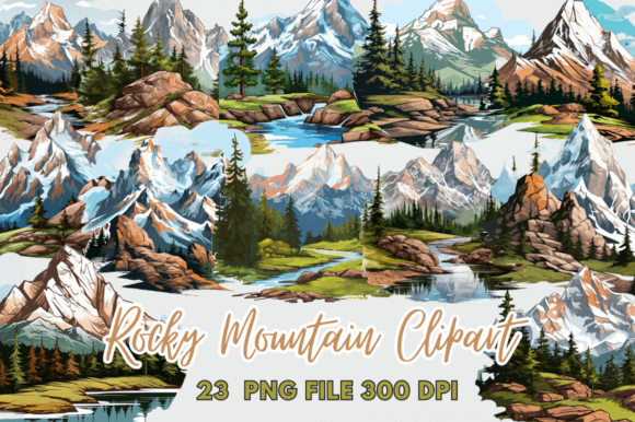 Rocky Mountain Watercolor Clipart Graphic Crafts By Regulrcrative