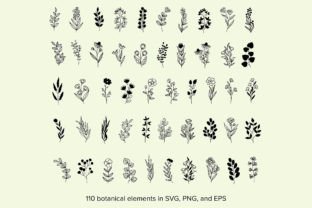 Botanical Elements SVG, Minimal Floral Graphic Crafts By Paper Art Garden 2
