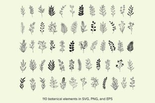 Botanical Elements SVG, Minimal Floral Graphic Crafts By Paper Art Garden 3
