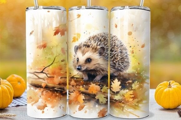 Crunchy Hedgehog Harvest Tumbler Wrap Gráfico Modelos de Impressão Por Digital Nest Egg