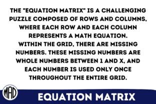 Equation Matrix Classic Puzzle 4×5 Grid Graphic Teaching Materials By Marina Art Design 4